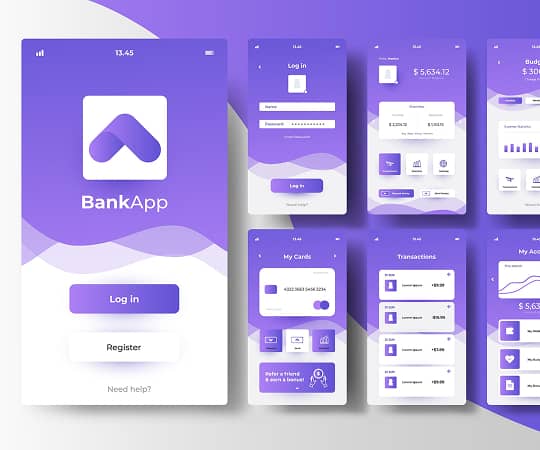 Banking app mockup